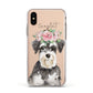 Personalised Miniature Schnauzer Apple iPhone Xs Impact Case White Edge on Gold Phone