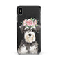 Personalised Miniature Schnauzer Apple iPhone Xs Max Impact Case Black Edge on Black Phone
