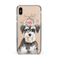 Personalised Miniature Schnauzer Apple iPhone Xs Max Impact Case Black Edge on Gold Phone