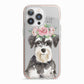 Personalised Miniature Schnauzer iPhone 13 Pro TPU Impact Case with Pink Edges
