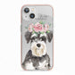Personalised Miniature Schnauzer iPhone 13 TPU Impact Case with Pink Edges