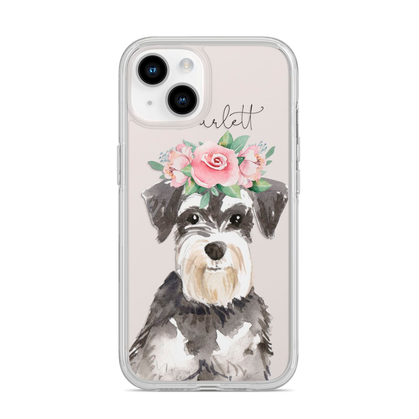 Personalised Miniature Schnauzer iPhone 14 Clear Tough Case Starlight