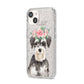 Personalised Miniature Schnauzer iPhone 14 Glitter Tough Case Starlight Angled Image