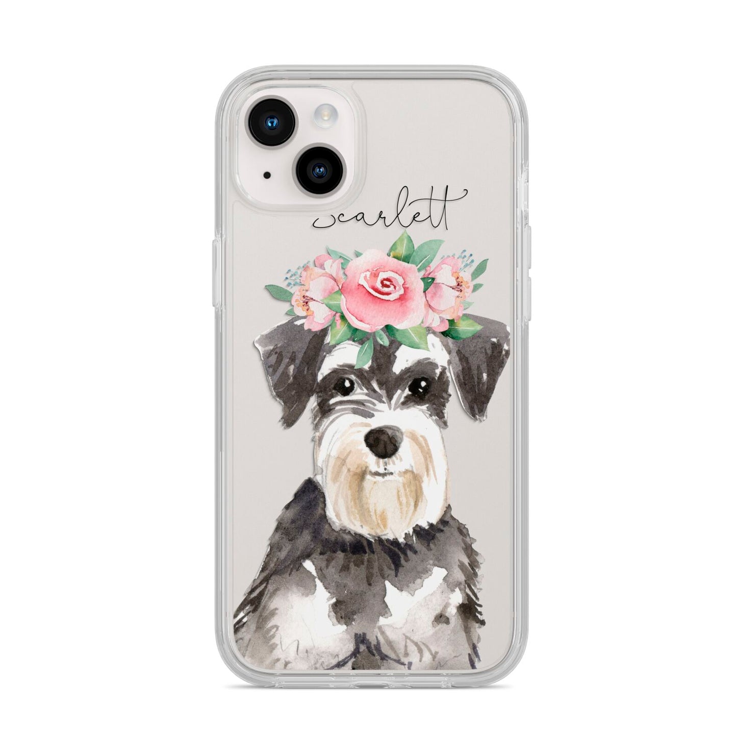 Personalised Miniature Schnauzer iPhone 14 Plus Clear Tough Case Starlight