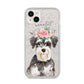 Personalised Miniature Schnauzer iPhone 14 Plus Glitter Tough Case Starlight