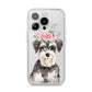 Personalised Miniature Schnauzer iPhone 14 Pro Clear Tough Case Silver