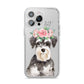 Personalised Miniature Schnauzer iPhone 14 Pro Max Clear Tough Case Silver