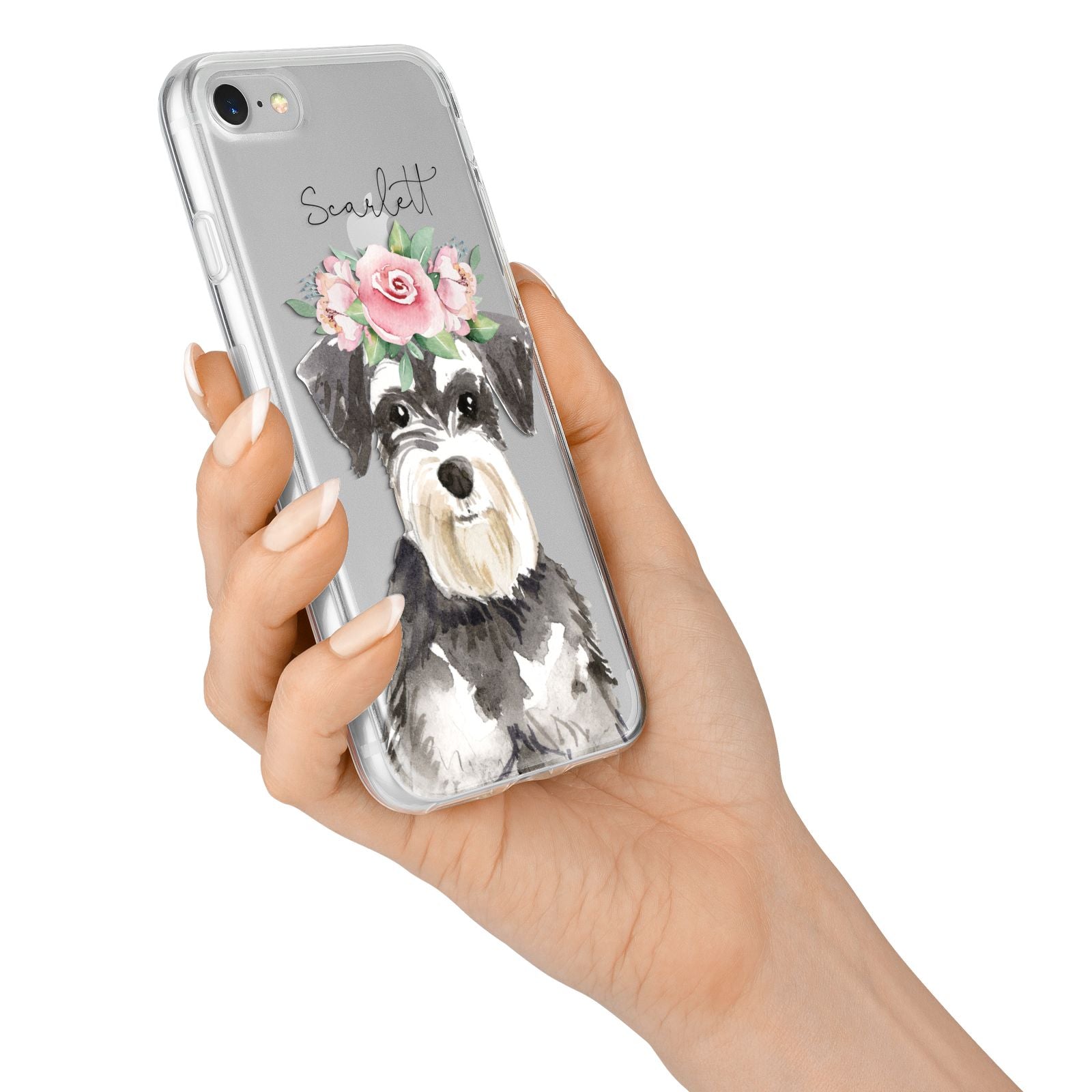Personalised Miniature Schnauzer iPhone 7 Bumper Case on Silver iPhone Alternative Image