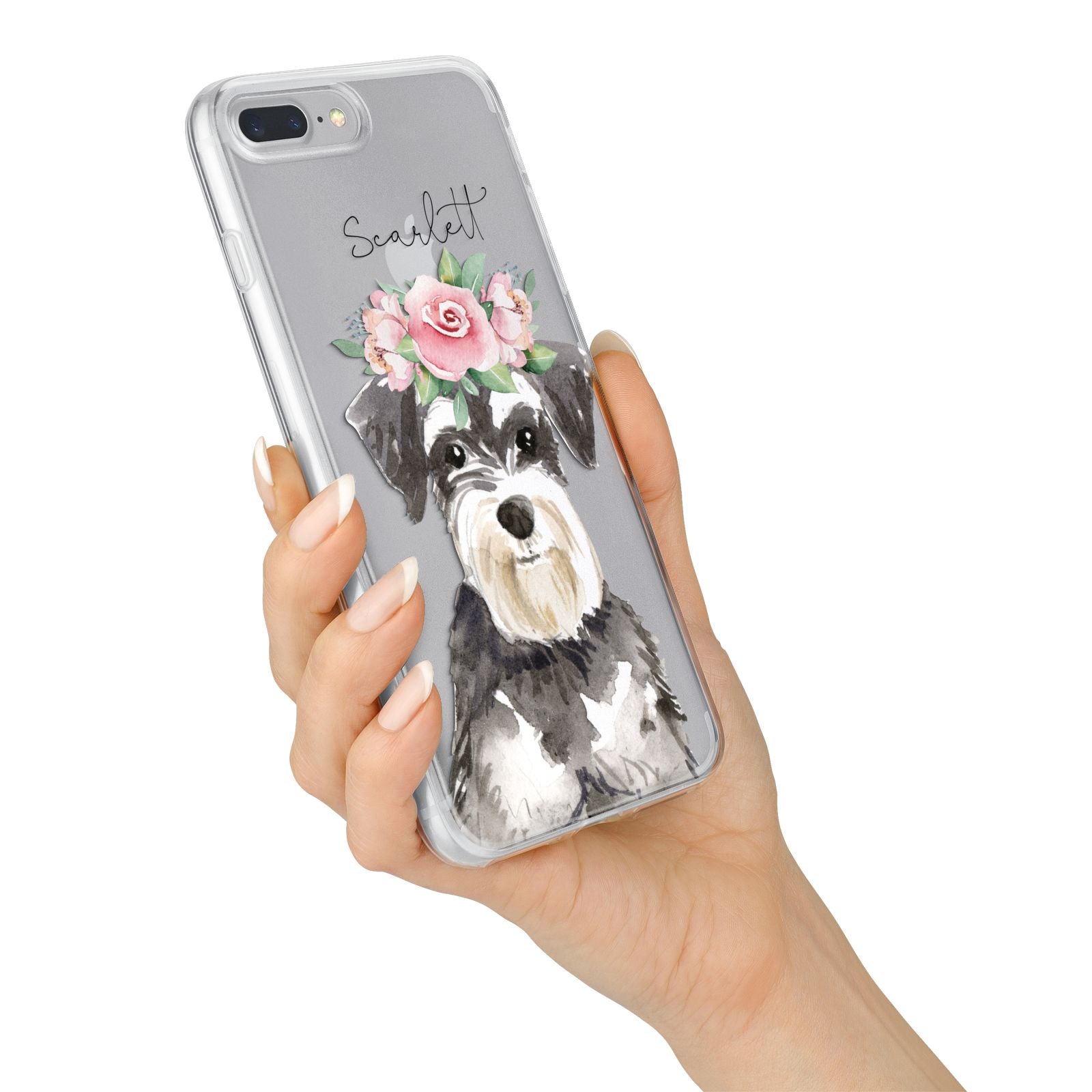 Personalised Miniature Schnauzer iPhone 7 Plus Bumper Case on Silver iPhone Alternative Image