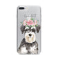 Personalised Miniature Schnauzer iPhone 7 Plus Bumper Case on Silver iPhone