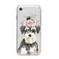 Personalised Miniature Schnauzer iPhone 8 Bumper Case on Silver iPhone