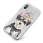 Personalised Miniature Schnauzer iPhone X Bumper Case on Silver iPhone