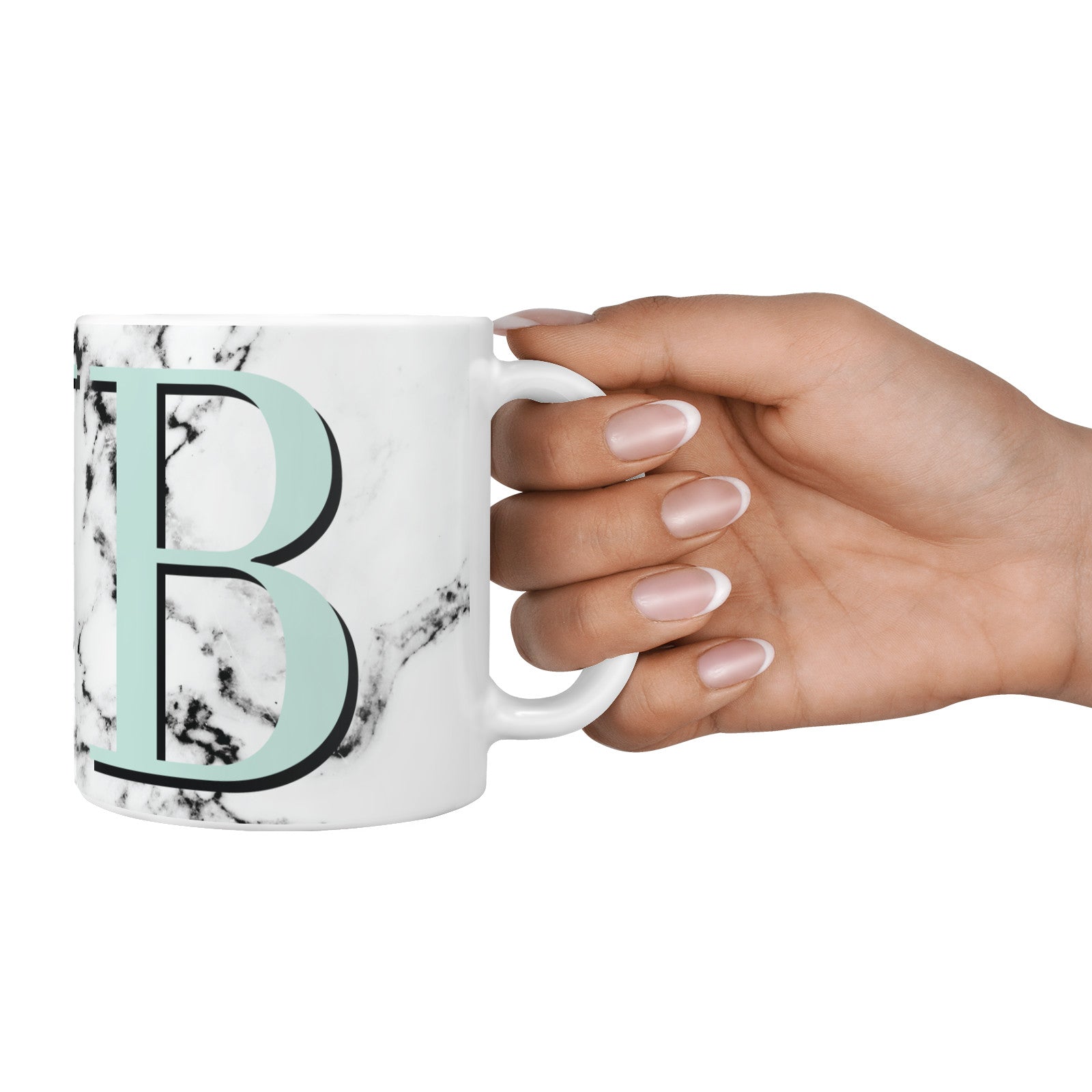 Personalised Mint Big Initials Marble 10oz Mug Alternative Image 4