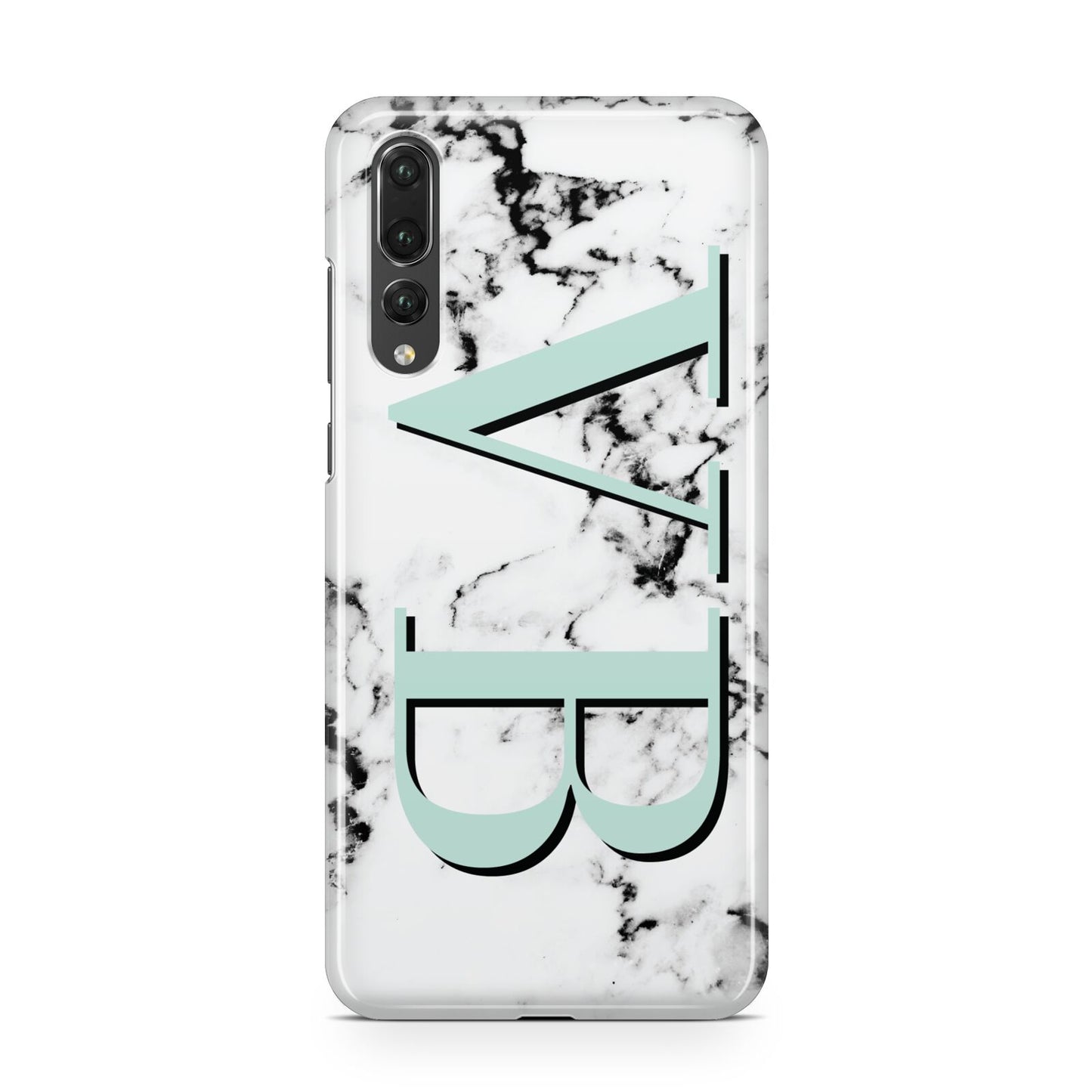 Personalised Mint Big Initials Marble Huawei P20 Pro Phone Case