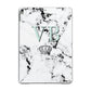 Personalised Mint Crown Initials Marble Apple iPad Grey Case