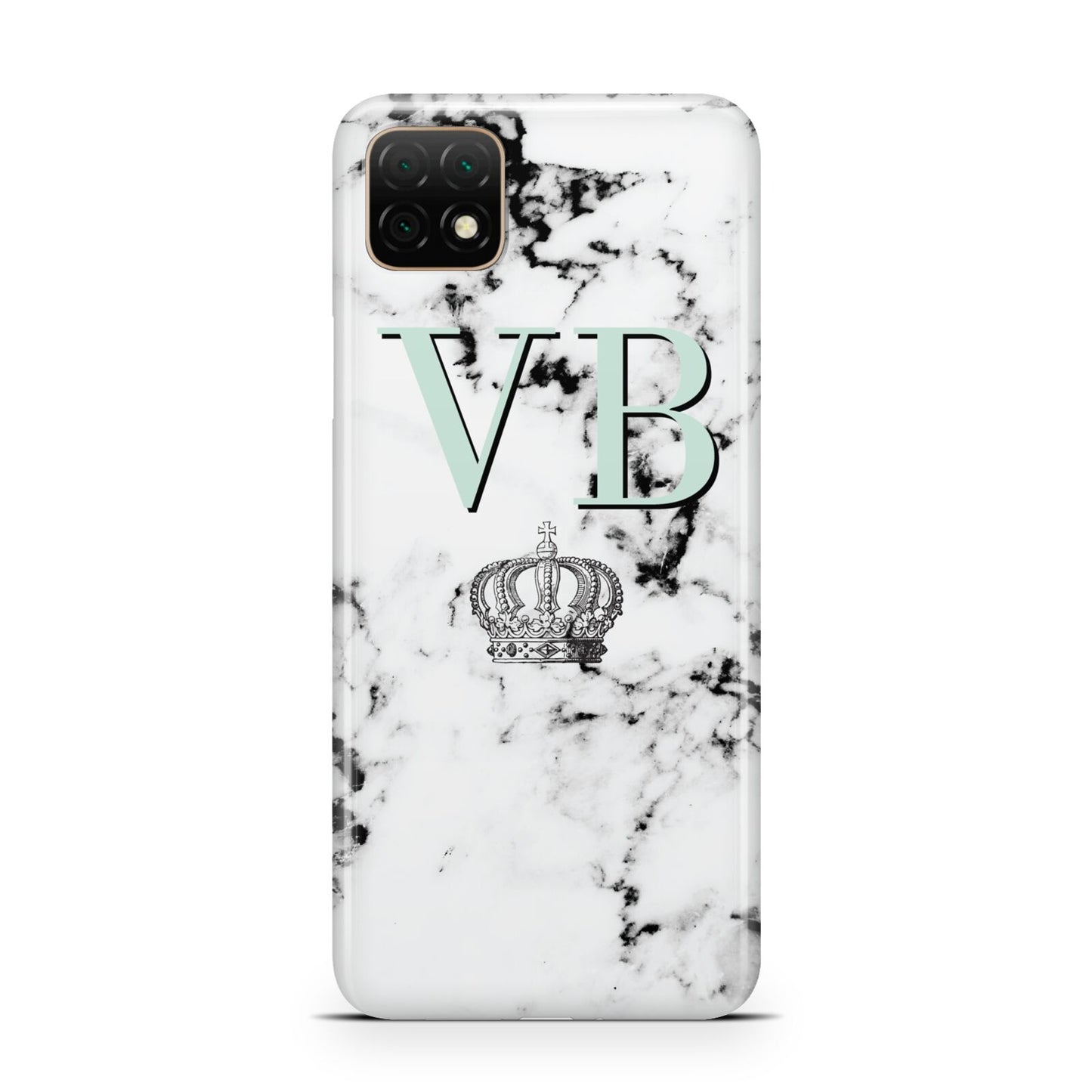 Personalised Mint Crown Initials Marble Huawei Enjoy 20 Phone Case