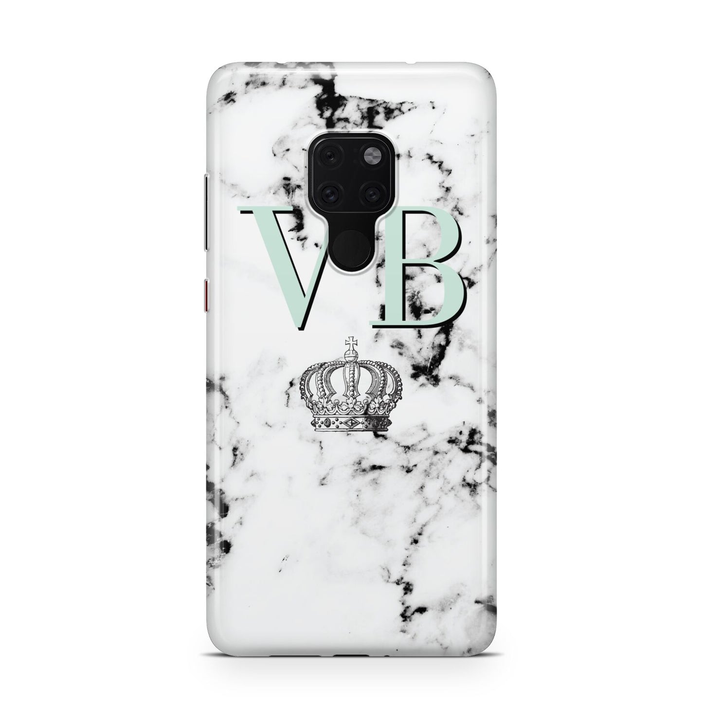 Personalised Mint Crown Initials Marble Huawei Mate 20 Phone Case