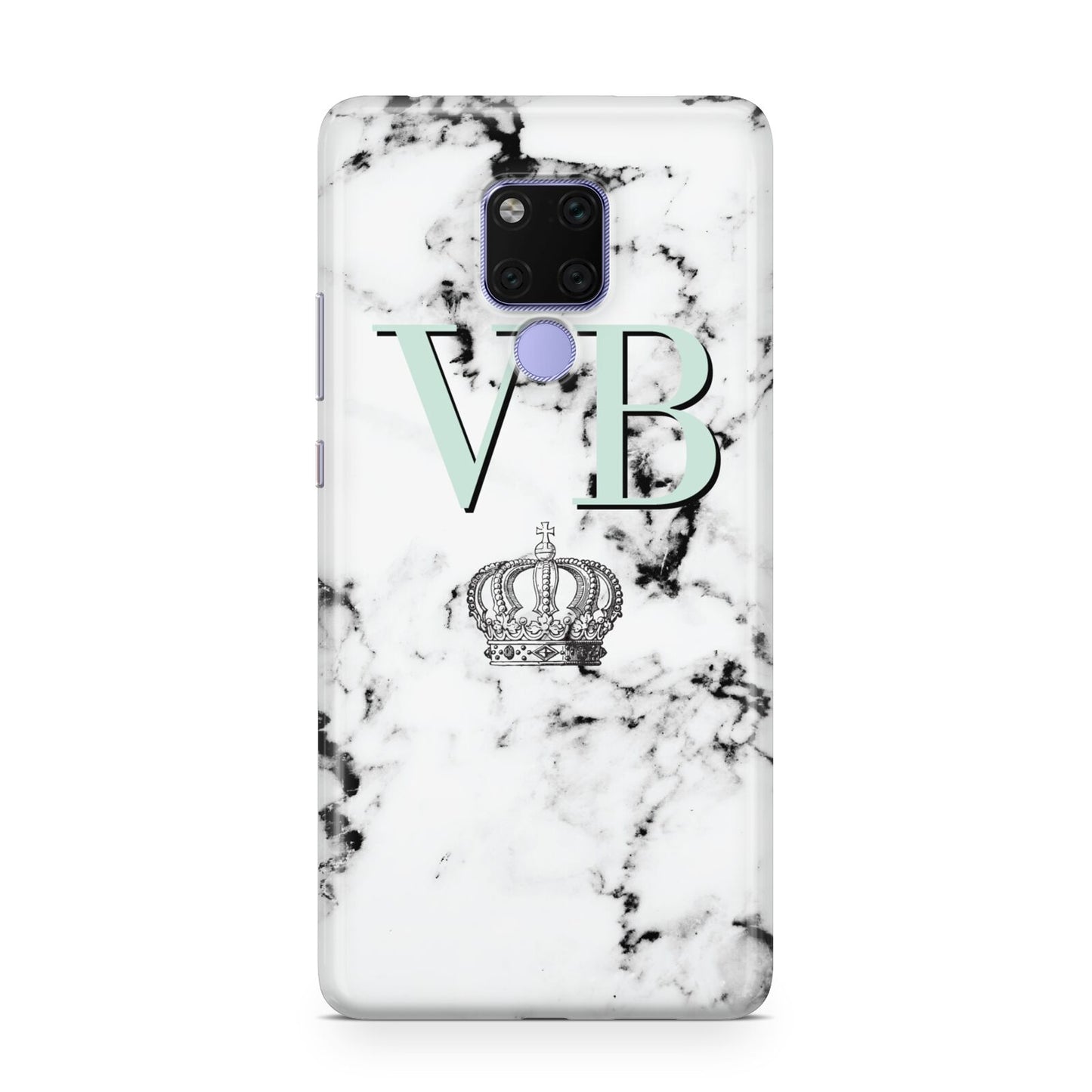Personalised Mint Crown Initials Marble Huawei Mate 20X Phone Case