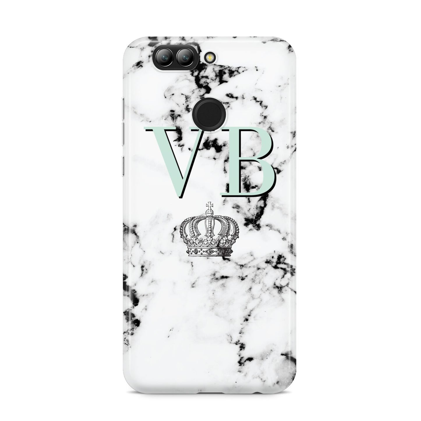 Personalised Mint Crown Initials Marble Huawei Nova 2s Phone Case