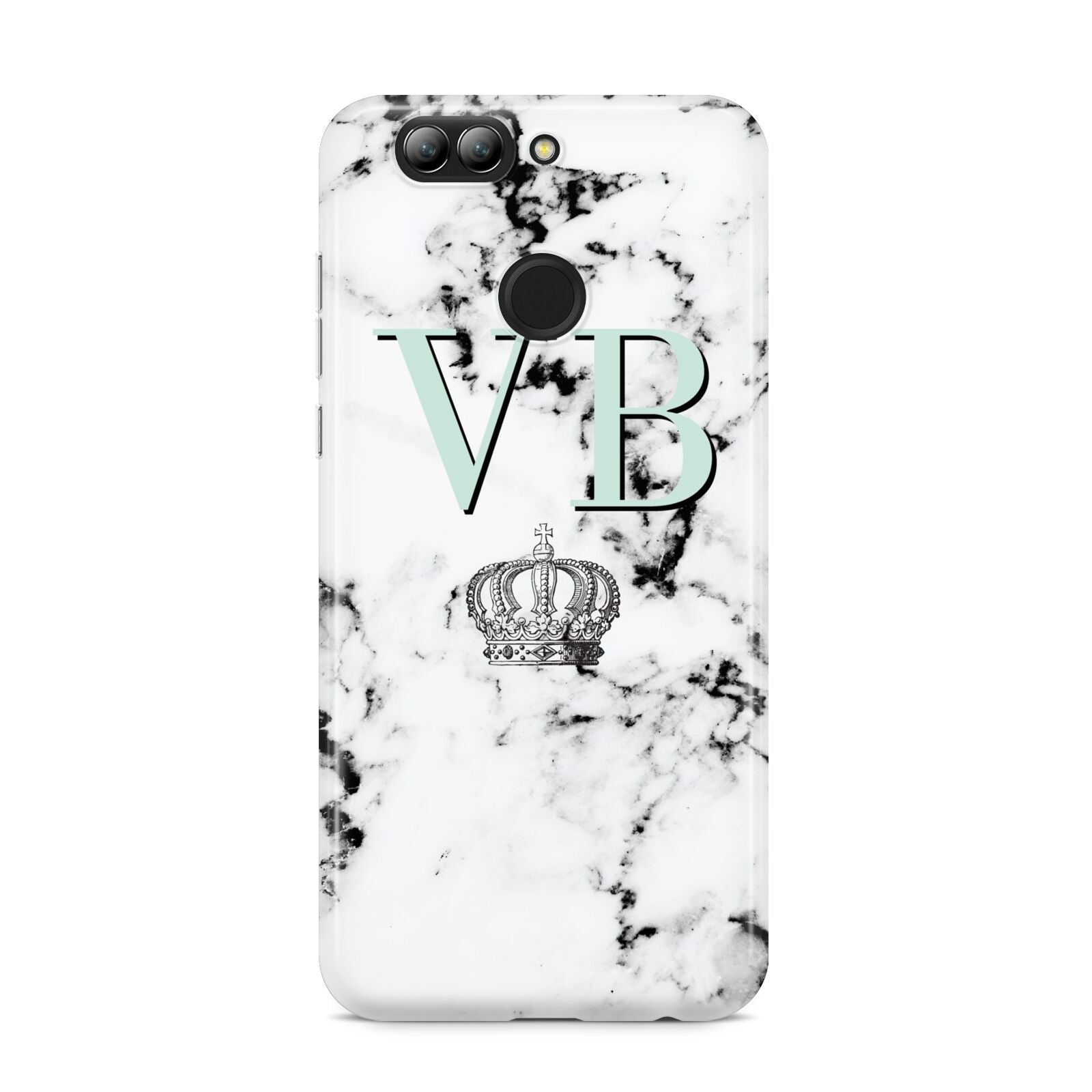 Personalised Mint Crown Initials Marble Huawei Nova 2s Phone Case