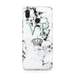 Personalised Mint Crown Initials Marble Huawei Nova 3 Phone Case