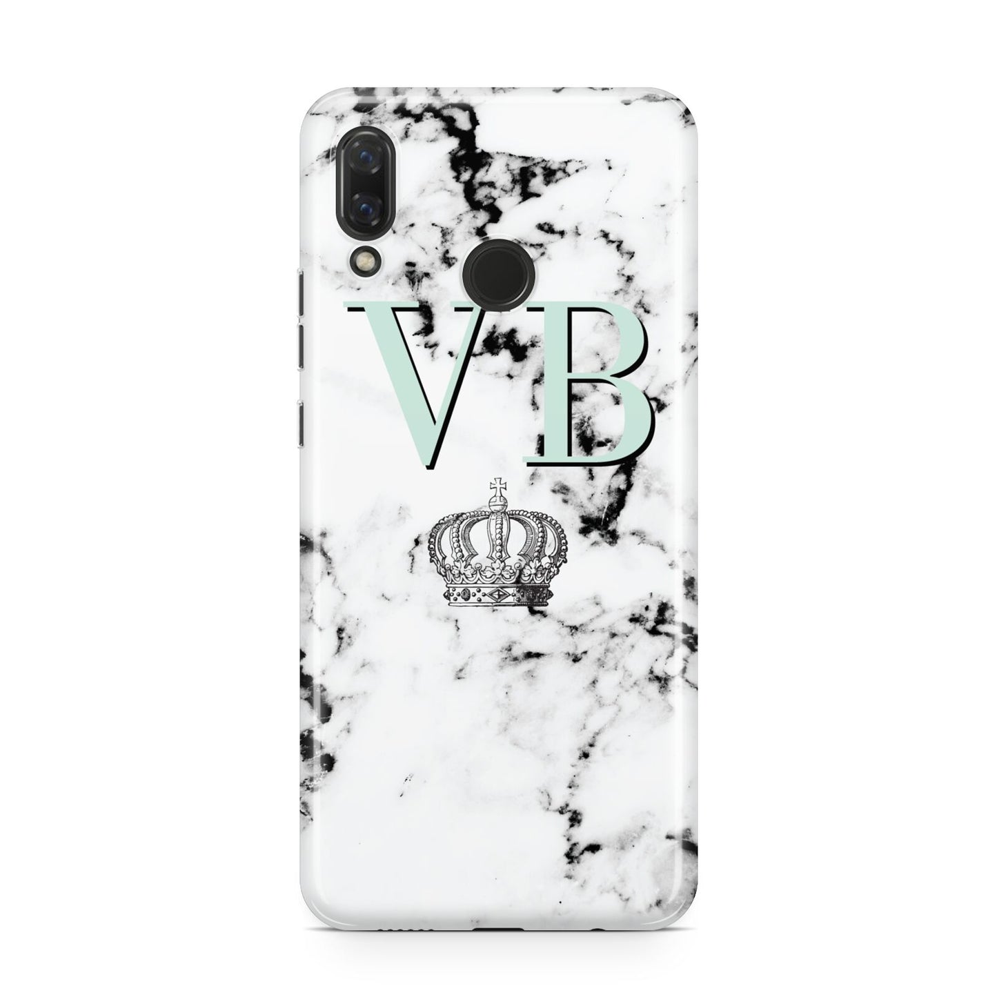 Personalised Mint Crown Initials Marble Huawei Nova 3 Phone Case