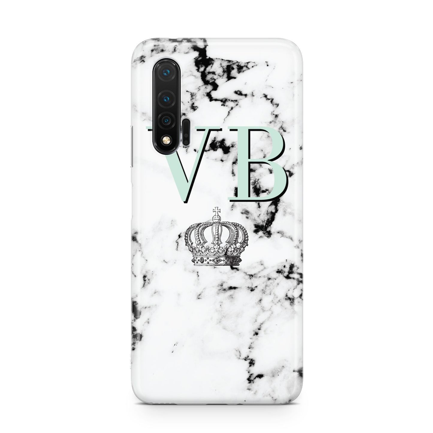 Personalised Mint Crown Initials Marble Huawei Nova 6 Phone Case