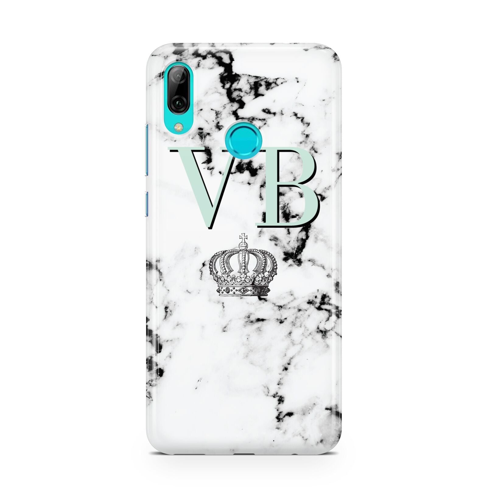 Personalised Mint Crown Initials Marble Huawei P Smart 2019 Case