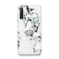 Personalised Mint Crown Initials Marble Huawei P Smart Pro 2019