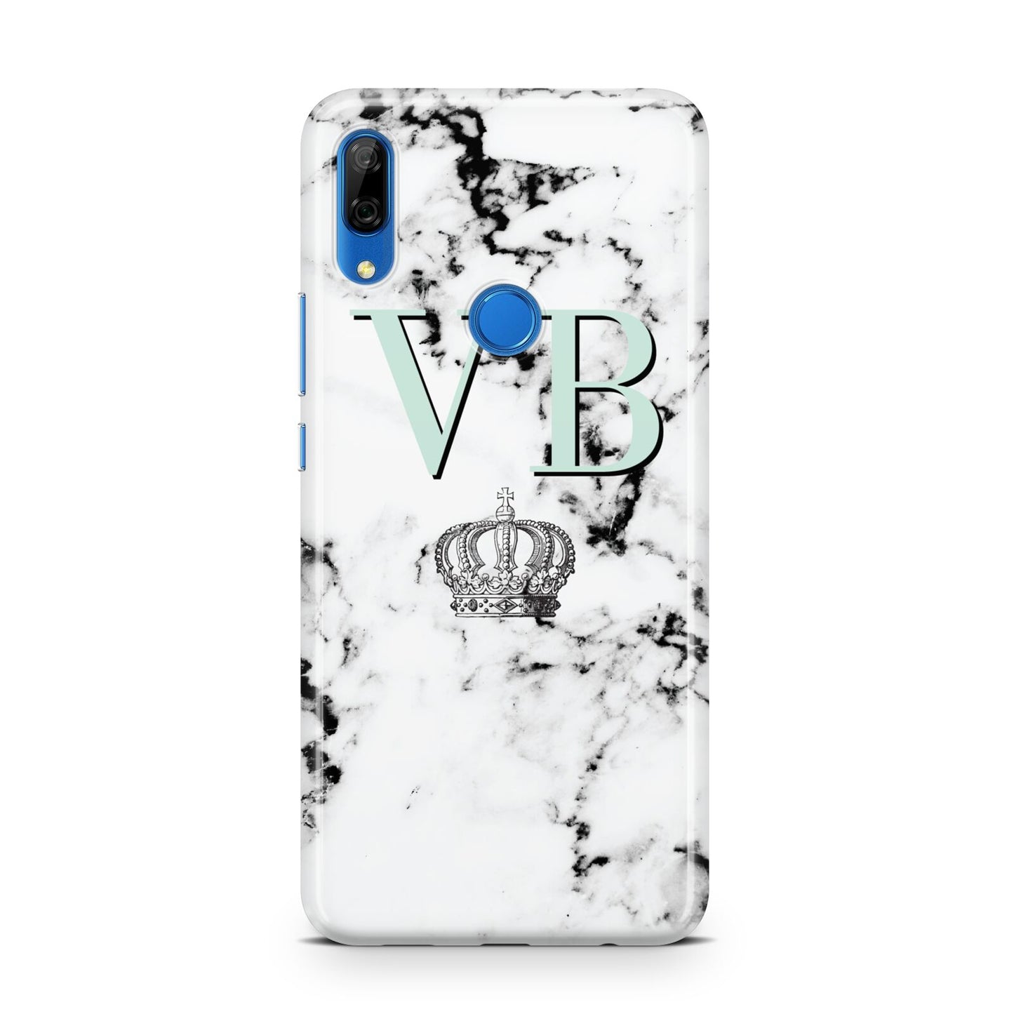 Personalised Mint Crown Initials Marble Huawei P Smart Z