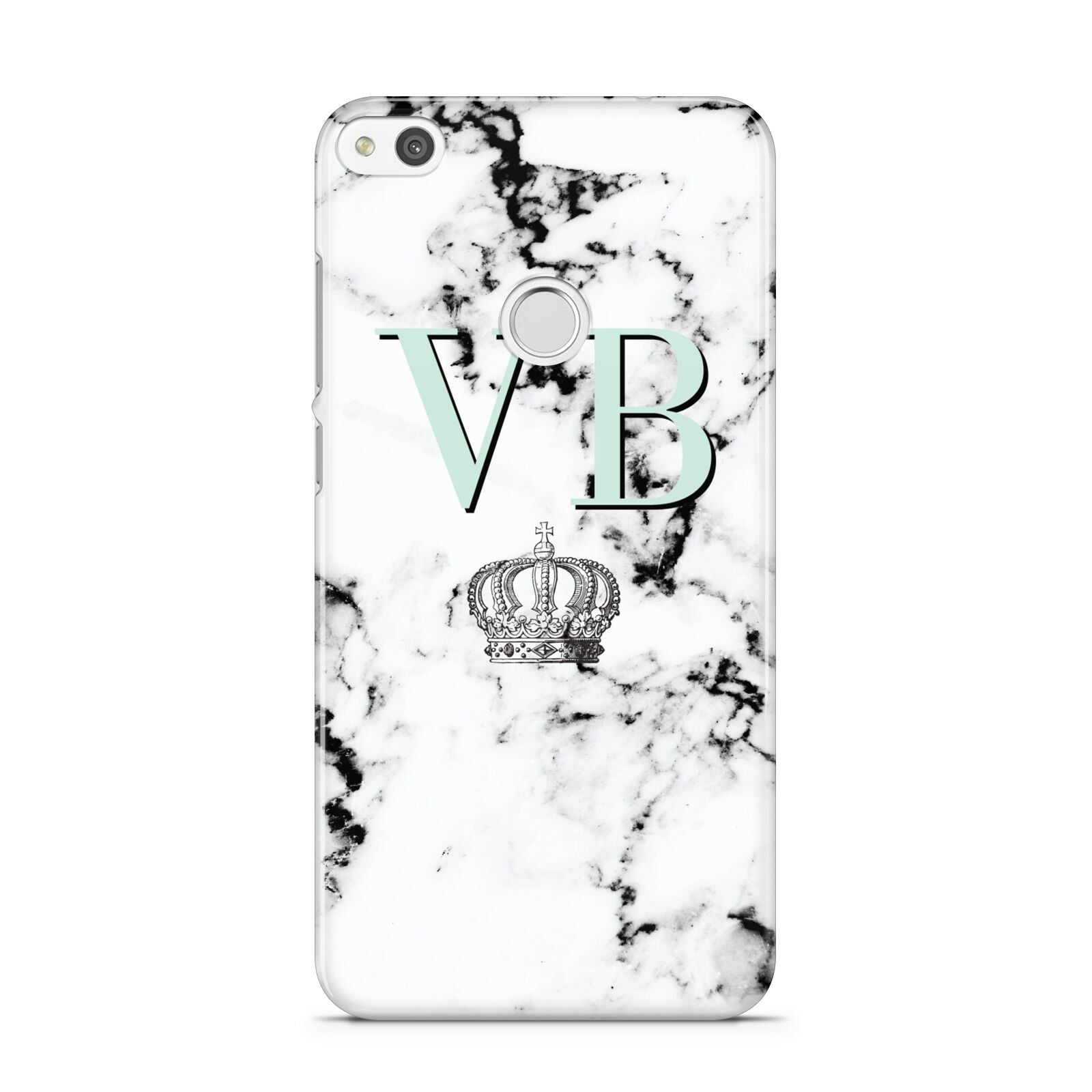 Personalised Mint Crown Initials Marble Huawei P8 Lite Case
