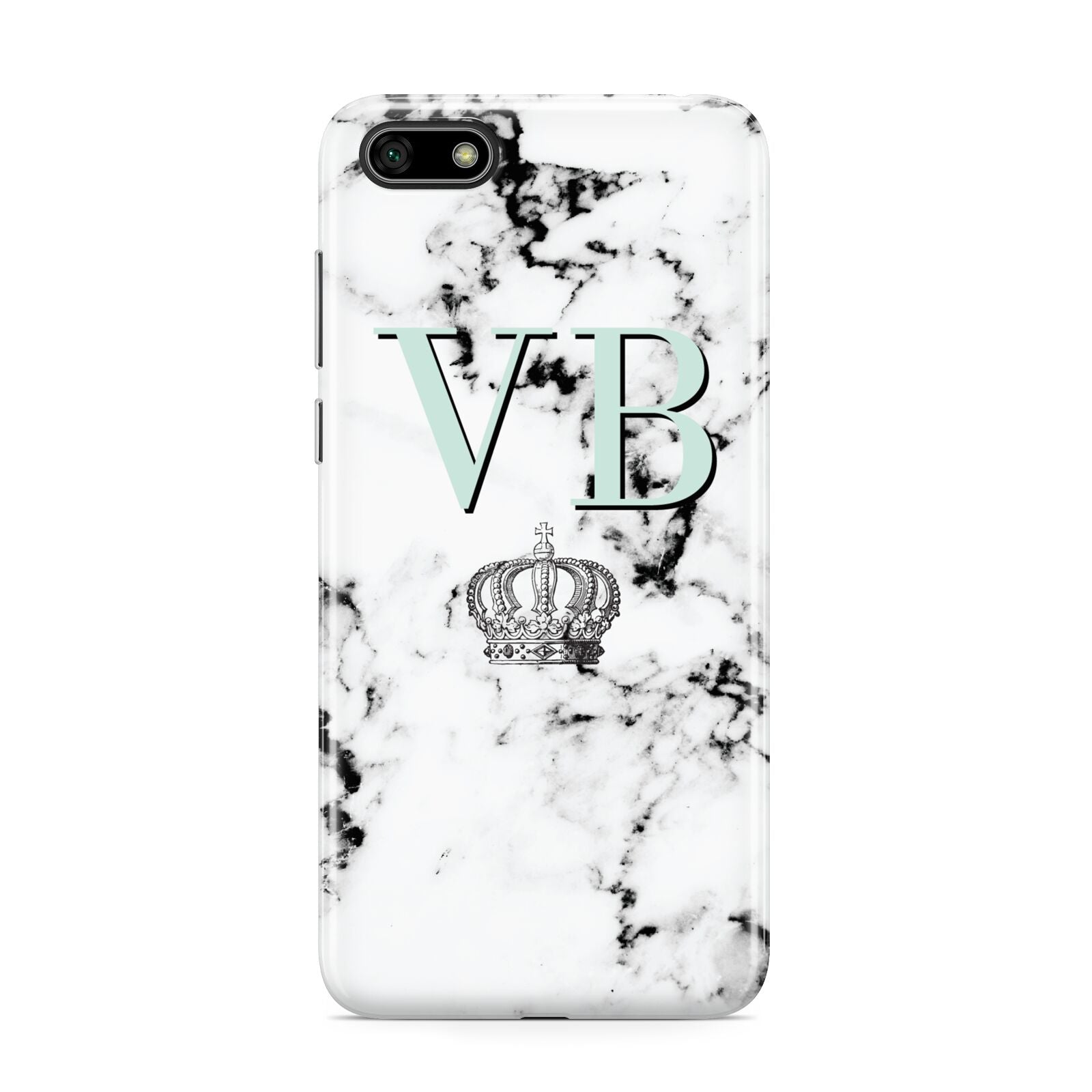 Personalised Mint Crown Initials Marble Huawei Y5 Prime 2018 Phone Case