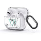Personalised Mint Initialled Marble Heart AirPods Glitter Case 3rd Gen Side Image