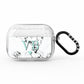 Personalised Mint Initialled Marble Heart AirPods Pro Glitter Case