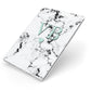 Personalised Mint Initialled Marble Heart Apple iPad Case on Silver iPad Side View