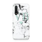 Personalised Mint Initialled Marble Heart Huawei Nova 6 Phone Case