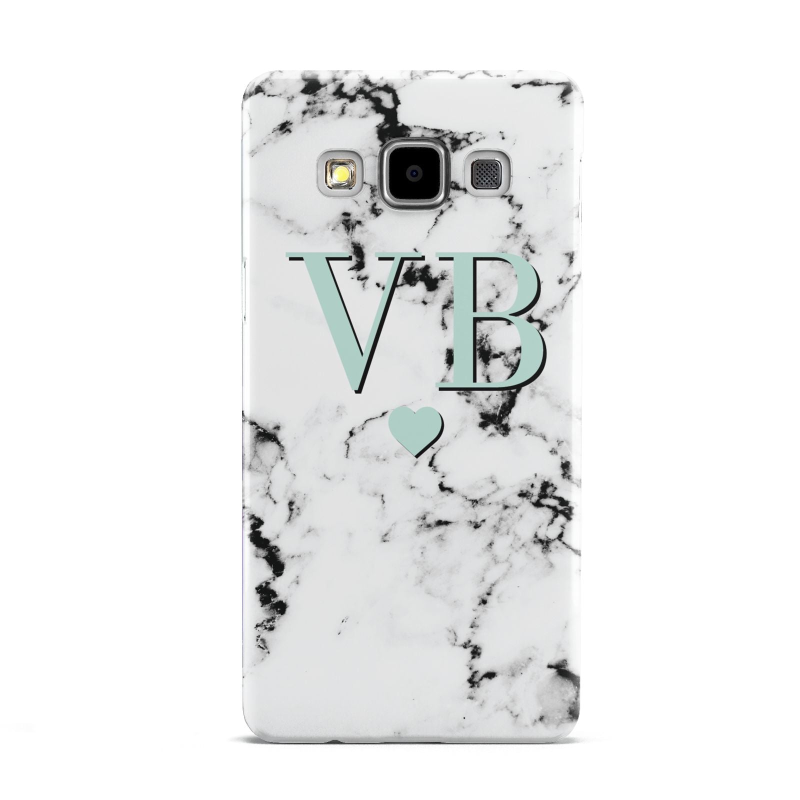 Personalised Mint Initialled Marble Heart Samsung Galaxy A5 Case