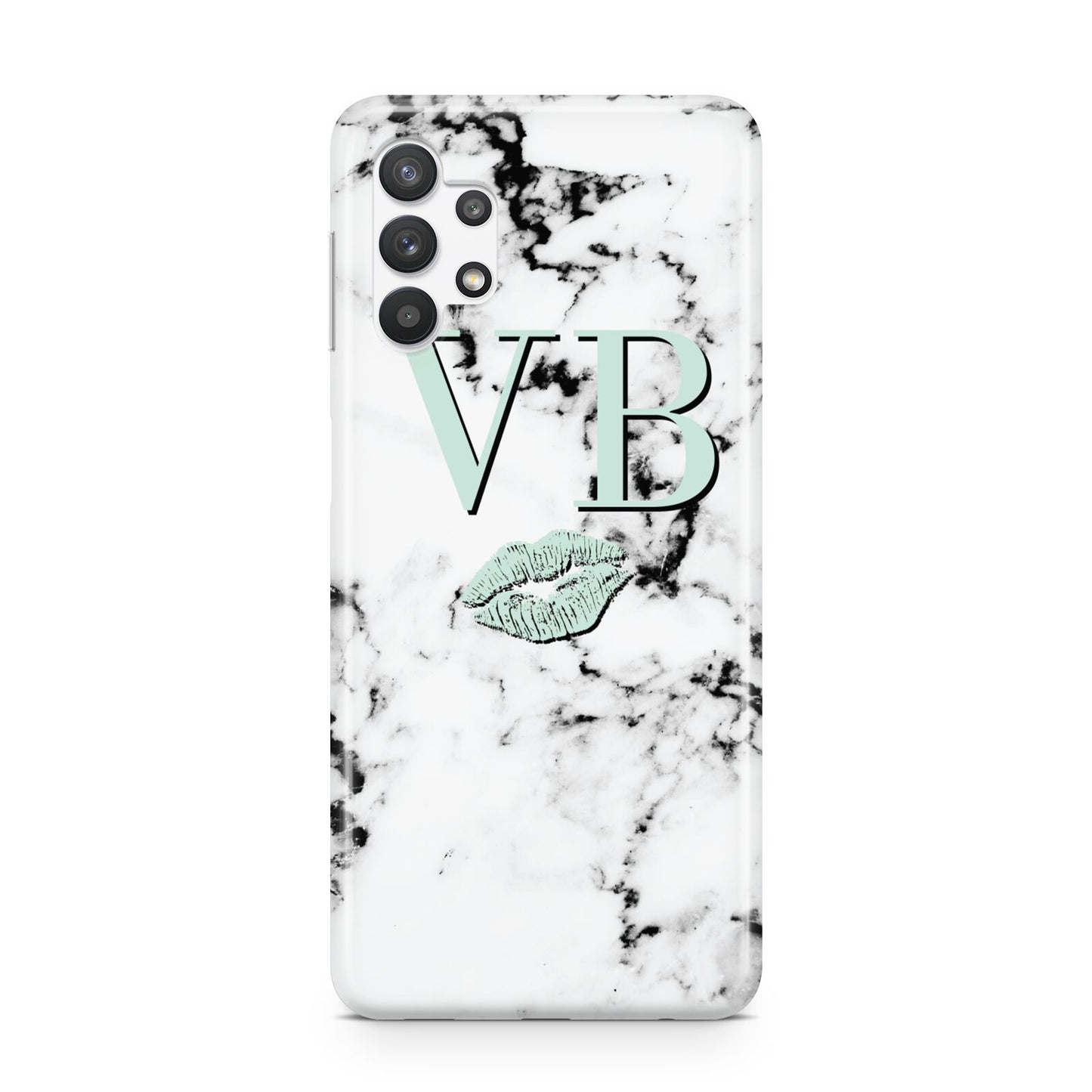 Personalised Mint Lips Initials Marble Samsung A32 5G Case