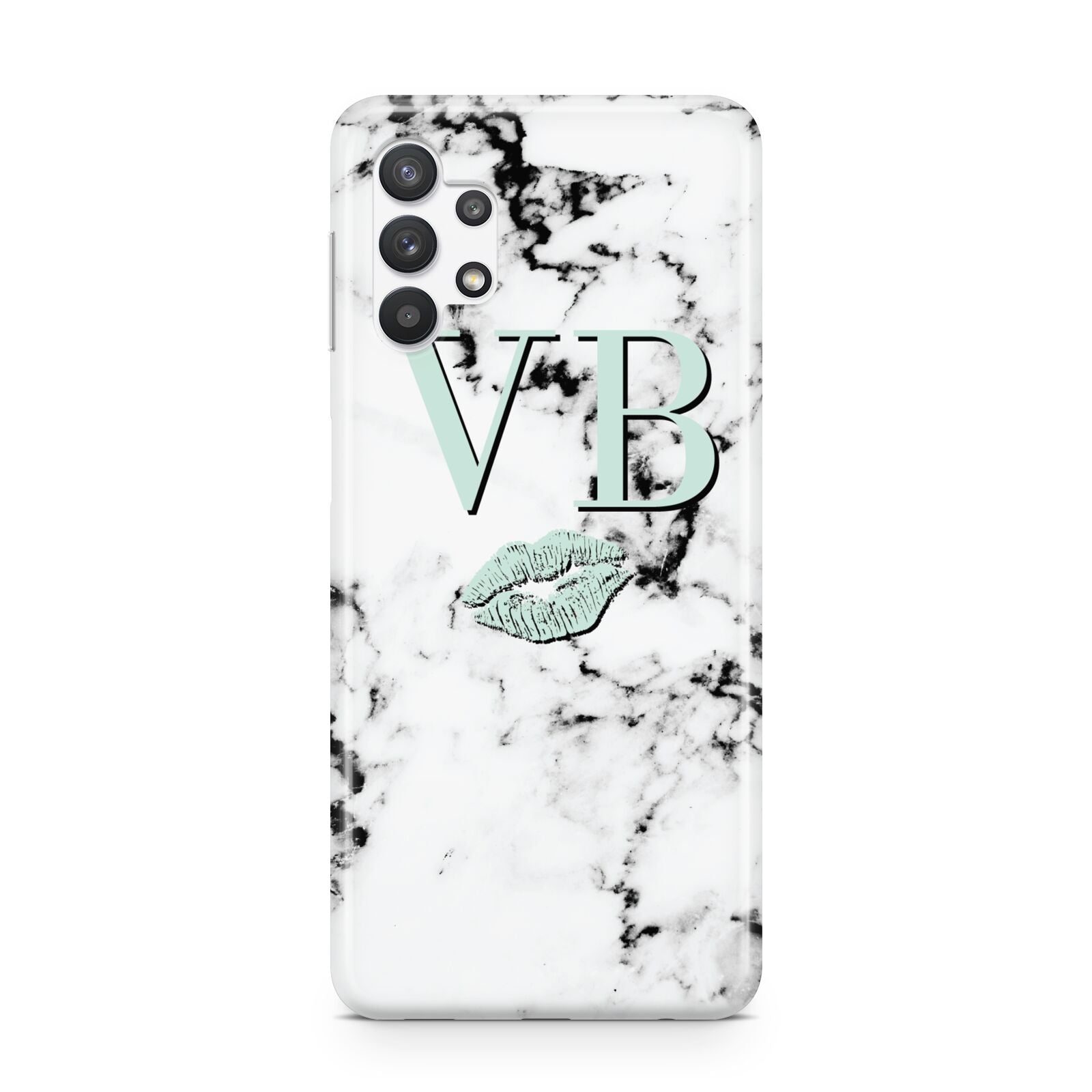Personalised Mint Lips Initials Marble Samsung A32 5G Case
