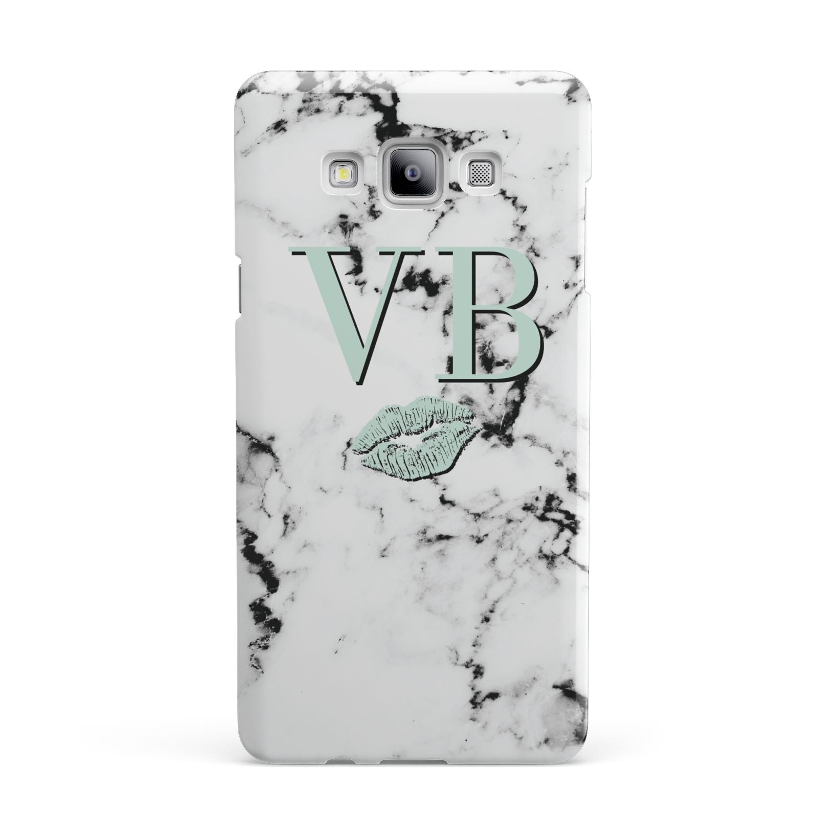 Personalised Mint Lips Initials Marble Samsung Galaxy A7 2015 Case