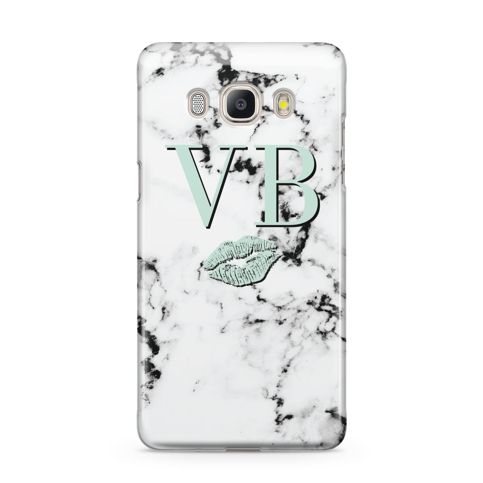 Personalised Mint Lips Initials Marble Samsung Galaxy J5 2016 Case