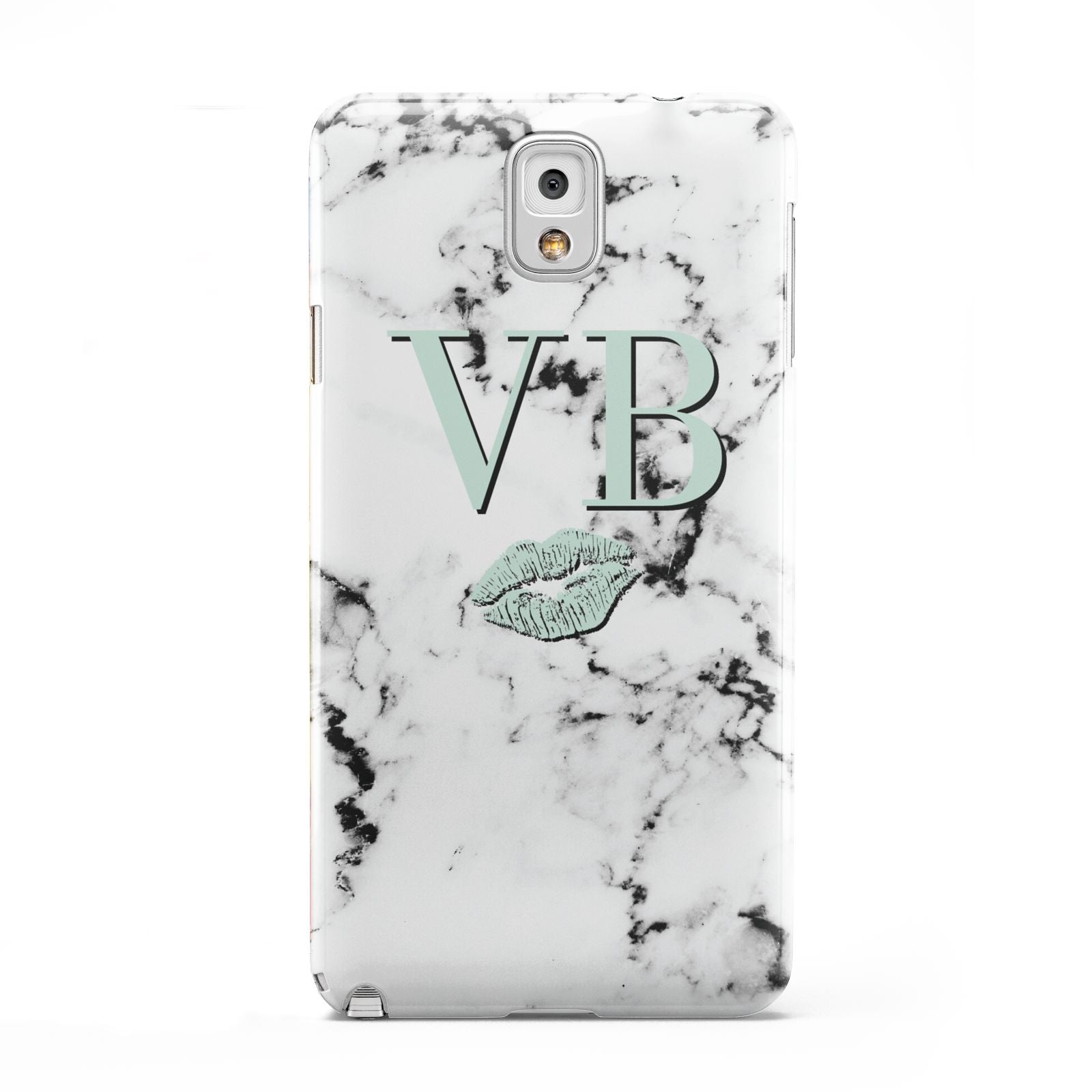 Personalised Mint Lips Initials Marble Samsung Galaxy Note 3 Case