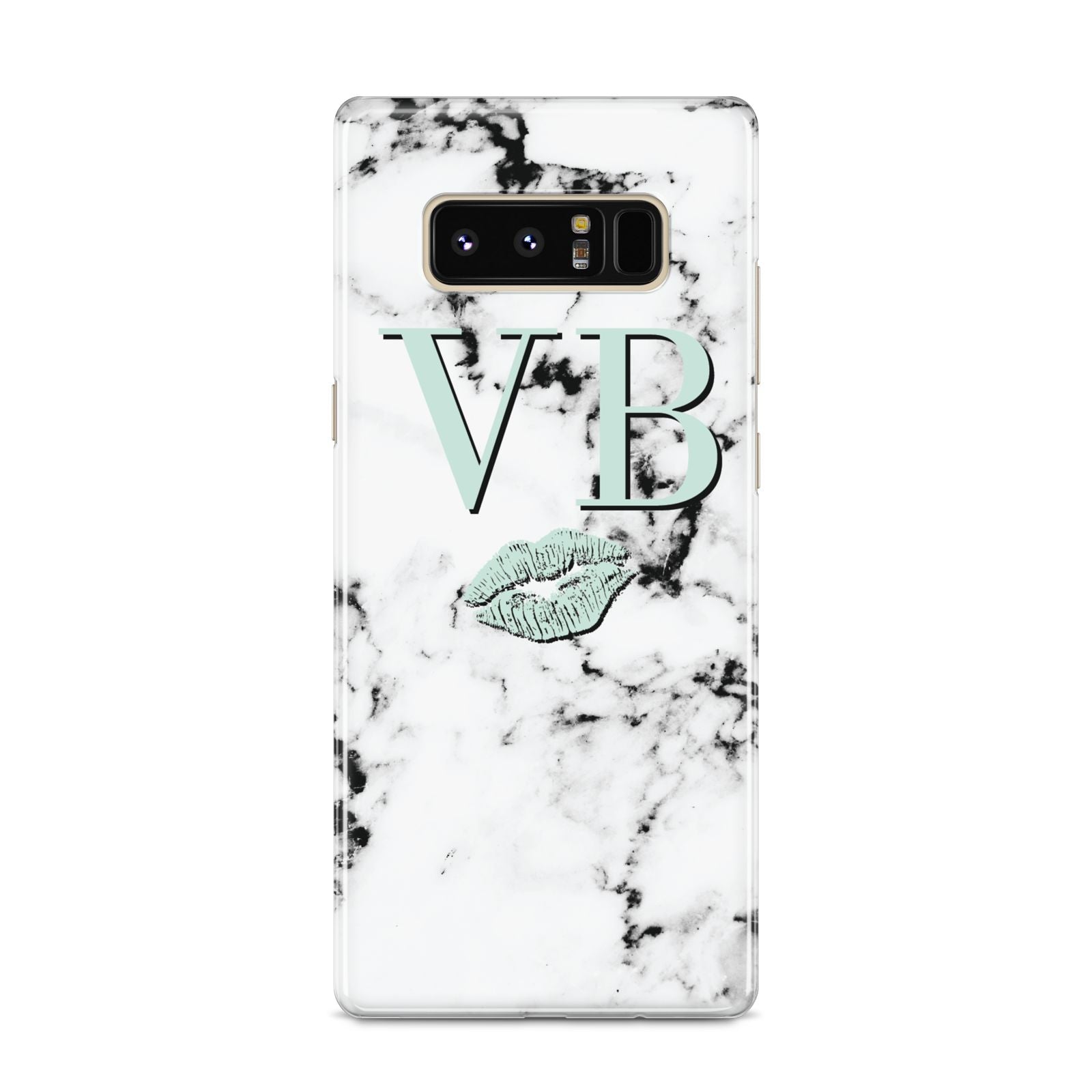 Personalised Mint Lips Initials Marble Samsung Galaxy S8 Case