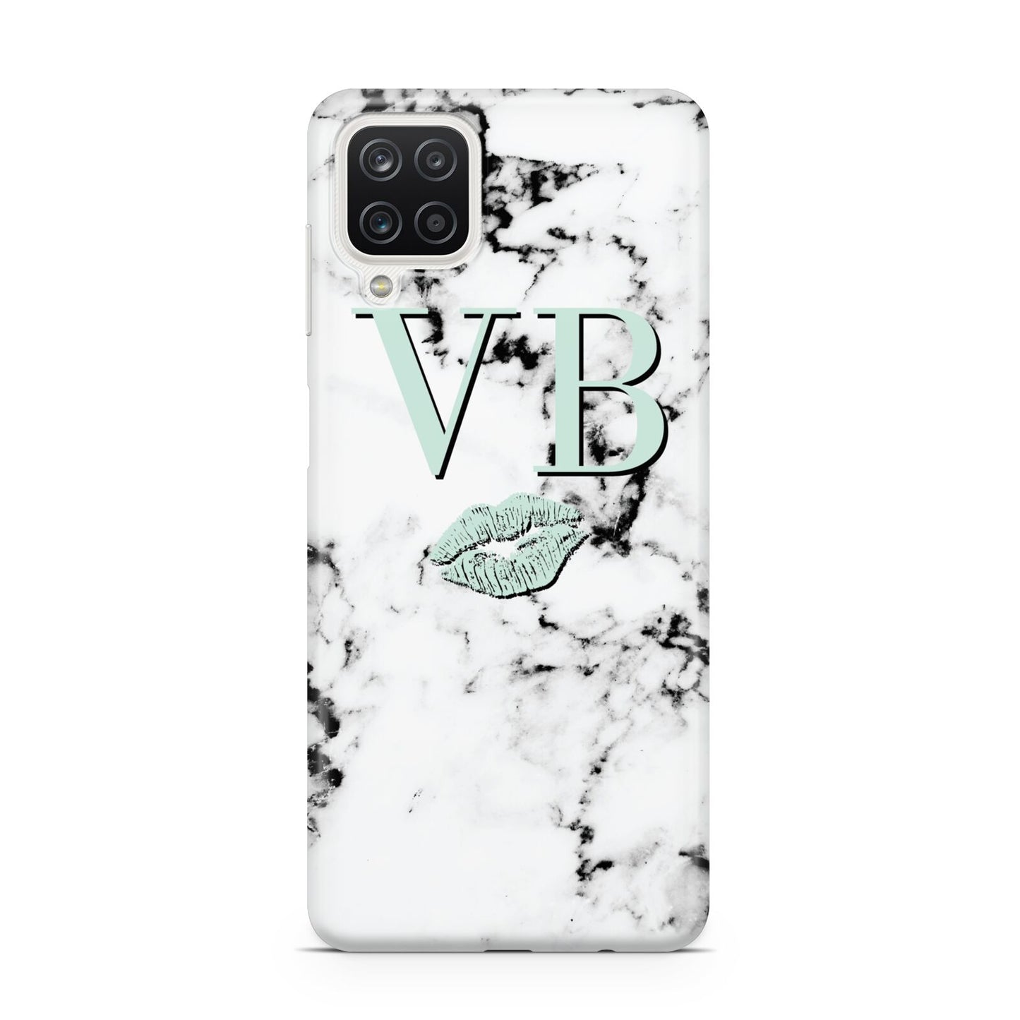 Personalised Mint Lips Initials Marble Samsung M12 Case