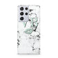 Personalised Mint Lips Initials Marble Samsung S21 Ultra Case