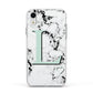 Personalised Mint Monogram Marble Heart Apple iPhone XR Impact Case White Edge on Silver Phone