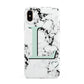 Personalised Mint Monogram Marble Heart Apple iPhone Xs Max 3D Tough Case