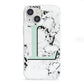 Personalised Mint Monogram Marble Heart iPhone 13 Mini Clear Bumper Case