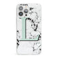 Personalised Mint Monogram Marble Heart iPhone 13 Pro Max Clear Bumper Case
