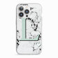 Personalised Mint Monogram Marble Heart iPhone 13 Pro TPU Impact Case with White Edges